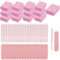50 Sets Disposable Manicure Kit,Professional Manicure Press On Nail Tool Kit with Nail File,Nail Buffer Block,Crystal Stick and Bags for Travel Salon Home - color: Pink/50pcs
