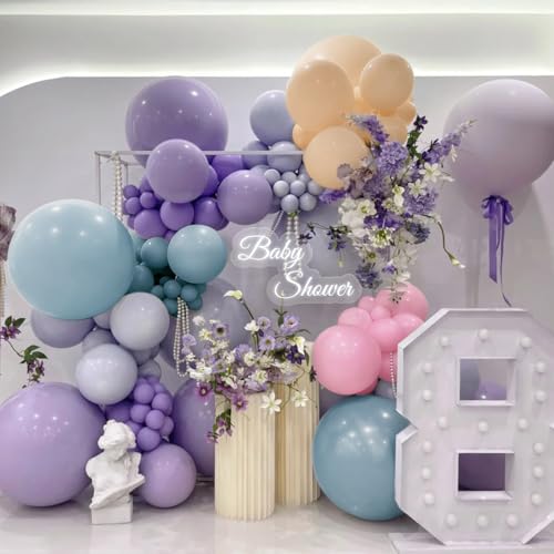 Pastel Pink Purple Blue Balloon Garland Arch Kit (166 PCS) - color: Blue-pink-purple