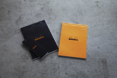 Rhodia cf16600 Notepad, No. 16 (A5), 80 Sheets, Horizontal Ruled, Water Repellent Cover, Perforated, PEFC Certified, Orange