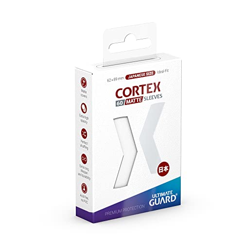 Ultimate Guard Cortex Outer Card Sleeves, 60 Japanese Size TCG Sleeves, 62 x 89mm, White Back, Matte Finish, No PVC & Acid-Free, High Clarity - color: White, size: Japanese Matte