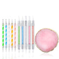 FULINJOY Nail Art Design 11PCS Kits - Resin Nail Art Palette, 5Pcs Nail Art Sculpture Pen Dual Tipped Silicone Nail Tools, 5Pcs Double Ended Nail Dotting Pens