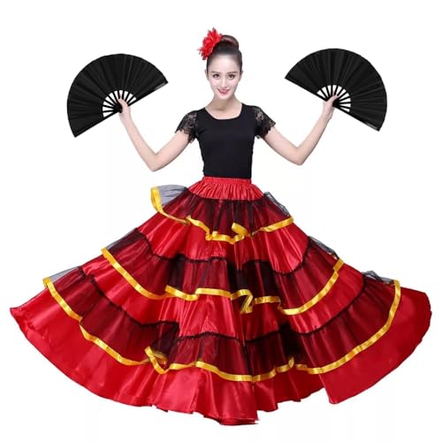 2 Pack Large Folding Hand Fan for Men/Women, Rave Fan Chinese Kung Fu Tai Chi Hand Fan Black Vintage Foldable Hand Fans for Dancing, Festival, Gift, Home Decorations(Black&White) - color: Black&white