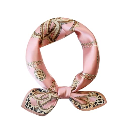 FEIBOON Mulberry Silk Scarf 21"x21" Small Square Scarfs for Women - color: Classic Pink