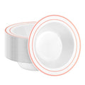 BESTSTAR 50 Pack Disposable Soup Bowls with Rose Gold Rim - color: Rose Gold, size: 50 pack