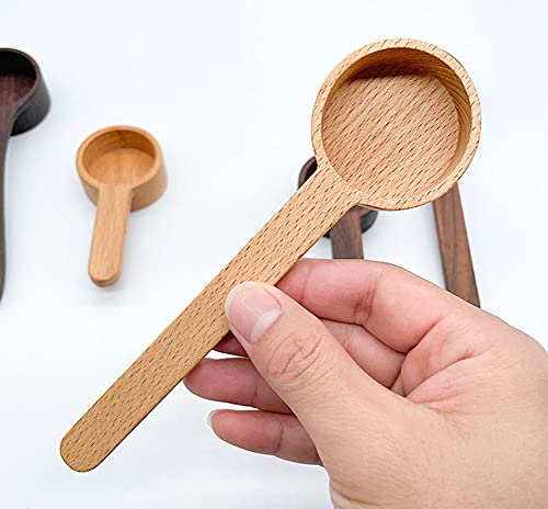 Coffee Scoop, Coffee Spoons,CISHNOU Korean Style Beech Wooden Coffee Ground Spoon, Measuring for Ground Beans or tea, Soup Cooking Mixing Stirrer Kitchen Tools Utensils, 1 Wooden Tea Scoop - color: B Beech Wooden Long