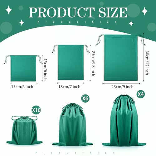 20 Pcs Satin Game Storage Bags for Women Men, S,M,L, Green - color: Green, size: S,M,L