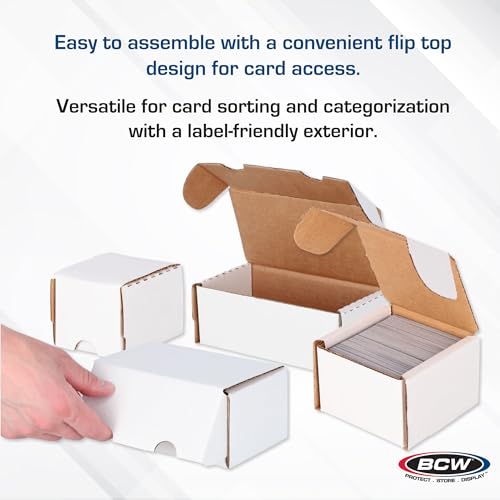 BCW 400-Count Trading Card Storage Boxes, Sports and Gaming Cards, 10 Pack