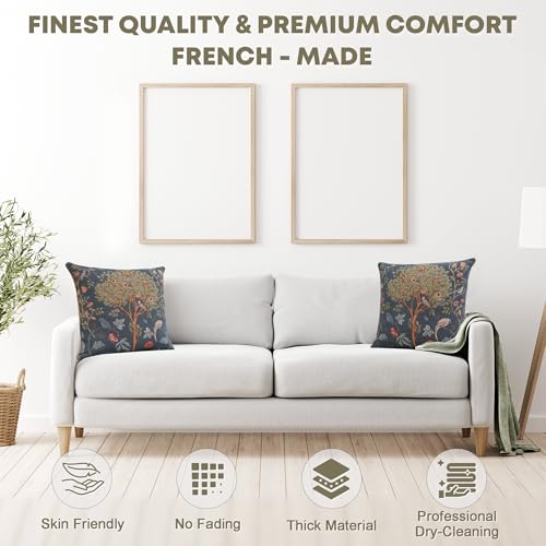 William Morris Kelmscott Tree Blue Tapestry Throw Pillow Cover 19 x 19 in - color: Kelmscott Tree Blue, size: 19" x 19" (Pack of 1)