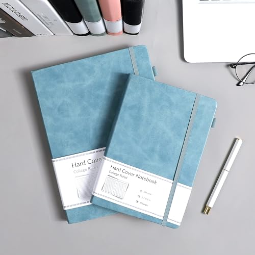 CAGIE Journal Notebook for Women Men Leather Journaling Diary Daily A5 Blue - color: Blue, style: Lined A5