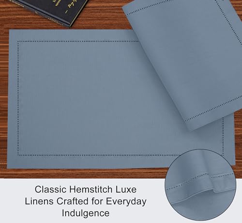 Ruvanti Placemats Set of 6, Linen Cotton Blend Place Mats, 13x19 – Grey - color: Gray