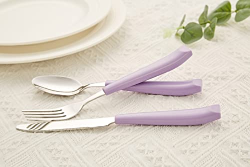 ANNOVA Silverware Set 20 Pieces Stainless Steel Cutlery Color Handle Flatware - 4 x Dinner Knife; 4 x Dinner Fork; 4 x Salad Fork; 4 x Dinner Spoon; 4 x Dessert Spoon (Lilac) - color: Lilac 20Pieces