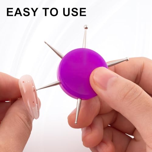Nail Dotting Tool, 6-in-1 Metal Dotting Tool Nail Art, Purple - color: Purple, 1pcs, 6-in-1
