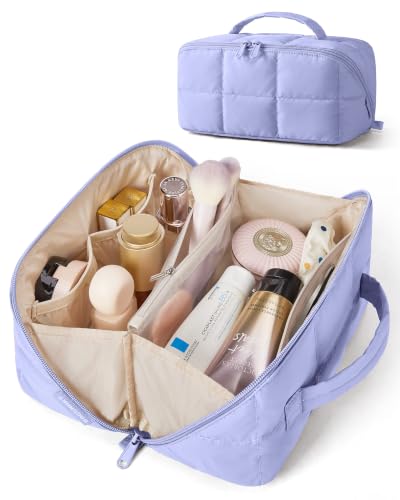 BAGSMART Versatile Makeup Bag, Water-Resistant Travel Toiletry Organizer - color: Lavender Purple