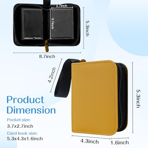 1 Pocket Card Binder–Collectible Trading Card Album,Single Card Holder with 20 Pages,Holds 40 Cards,Side-Loading Mini Binder for TCG,MTG,Sports,Baseball, Football,Small Sports Card Book,Yellow - color: Yellow