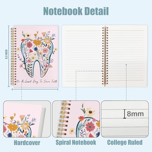 WUCHJ Dentist Gifts Notebook Journal, Dental Assistant Office Gifts for Women,Pink It's a Good Day To Save Tooth Dental Spiral Notebook Journal for Note Taking, Dentist Office Supplies, 5.5x8.3 Inch - color: It's a Good Day To Save Tooth Pink