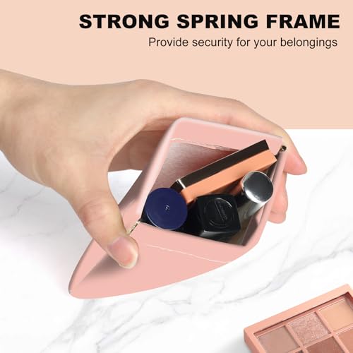 2Pcs PU Leather Small Squeeze Coin Purse Pouch Mini coin Bag Unique And Cute Wallet Cosmetic Bags Change Bag For Women Girls Men （Pink - color: Pink