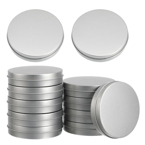 KICHOUSE 12pcs Round Metal Tin Cans with Lids 3.54in Candy Tin Box for Cookies Chocolates Small Treat Storage Korean Sugar Candy Tins Diy Game Box