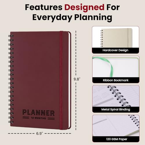 Nextnoid B5 18-Month Undated Monthly Planner, Hardcover, Black - color: a-Black, style: a-Monthly Undated