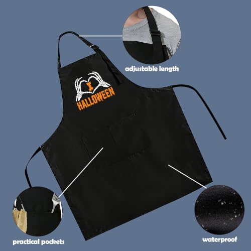 Funny Apron for Men Women,Humorous Kitchen Apron- Grilling Cooking BBQ Accessories, Gift for Dad Husband - color: I Love Halloween