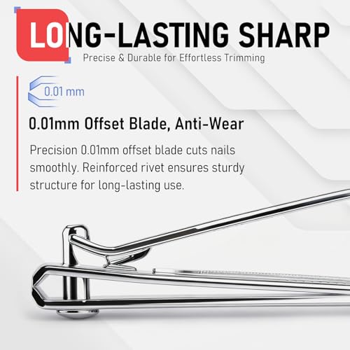 firiKer Nail Clippers with Nail File,Fingernail Clipper,Toe Nail Clippers - color: Silver