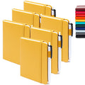 feela 6 Pack Pocket Mini Notebooks Bulk, Small Cute Memo Notepads Hardcover College Ruled Lined Journals with Pen Holder for School Business Work, with 6 Black Pens, 3.5”x 5.5”, A6, Yellow - color: 6 Yellow