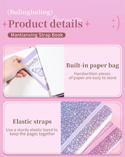 Bling A5 Notebook with Pen, Lined Journal Notebook A5 Notepad for Girls Women,Cute Heart Pattern Design Glitter Laser Diary College Ruled Hardcover Notebook for Work, Note Taking, Business (Green) - color: Green