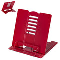 Metal Book Stand Adjustable Book Holder for Reading - color: Full Red