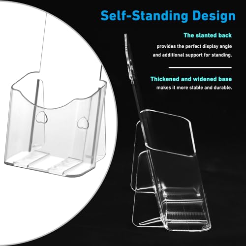 xydstay Acrylic Brochure Holder 4 Inches, Clear Flyer Sign Holder, 12 Pack - size: 4x7