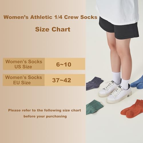 Women's Cotton Quarter Crew Socks - color: 01 White - 5 Pairs