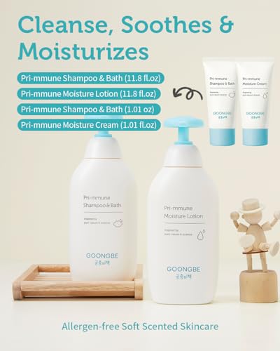 GOONGBE Baby Gift Set, Korean Shampoo & Bath, Lotion & Cream 4 Items