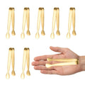 8PCS Gold Mini Metal Tongs,4.3"/11cm,Stainless Steel 304,for Ice Cube,Sugar