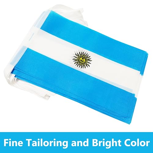 100 Feet Argentina String Flag, 76 Pcs Argentine Banner Flag, Small Mini World Banner Flags for Sports Events, Bars Decorations, School Festivals, Party Decorations, Celebrations (Argentina) - color: Argentina