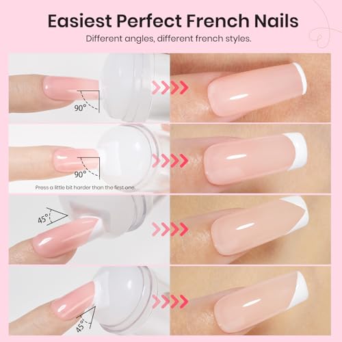 Beetles French Tip Nail Stamp 3Pcs Silicone Nail Stamp Kit - color: D - Clear-3