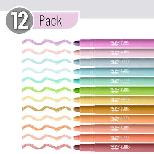 Mr. Pen- Gel Highlighter, 12 Pack, Assorted Colors - color: Pastel Colors 4, size: 12 Pack