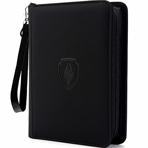 Fabmaker 4 Pocket Zip Card Binder, PU Trading Card Binder for 320 Cards - color: Black, size: 4 Pocket - 10.2" x 7.5"