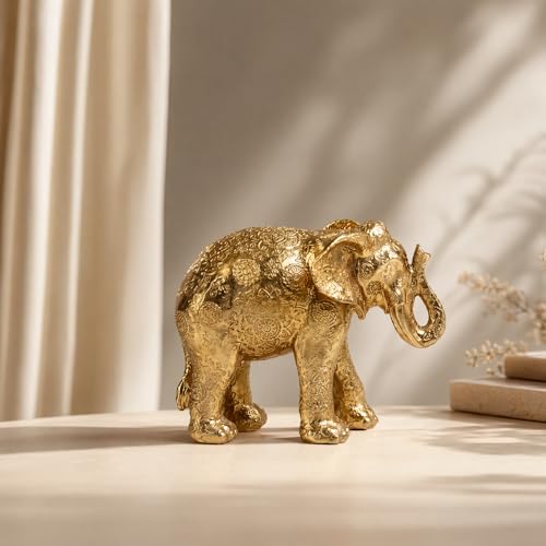 Guichifun Gold Elephant Statue Home Décor Collectible Figurines - color: Gold-elephant