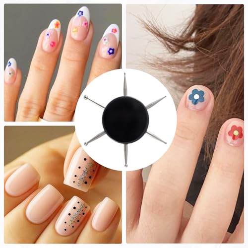 Nail Dotting Tool, 6-in-1 Metal Dotting Tool Nail Art, Black - color: Black, 1pcs, 6-in-1