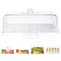Cake Stand with Lid-Large 17" Rectangular Cake Holder,Acrylic BPA Free
