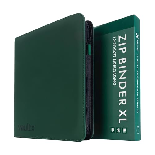 Vault X 12 Pocket XL Zip Trading Card Binder 624 Cards Exo-Tec (Green) - color: Green, size: 12 Pocket XL