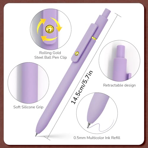 UIXJODO Colored Pens, 12 Pcs Colorful Pens Fine Point Smooth Writing Pen, 0.5mm Colored Ink Gel Pen for Journaling Note Taking, School Supplies Gifts for Women (12 Pcs Gold Vibrant and Vintage) - color: 12 Pcs Gold Vibrant and Vintage - Colored Ink