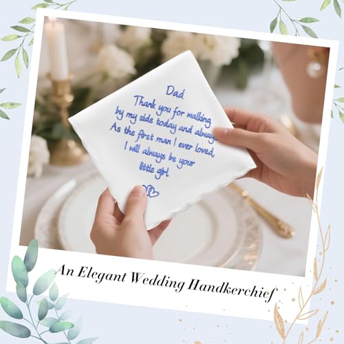 Wedding Handkerchief, Something Blue for Bride, Mother of the Bride Gift - color: Dad