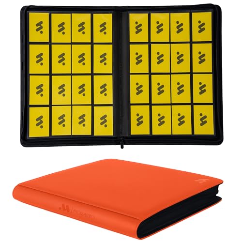 16 Pocket Trading Card Binder,Holds 1024 Standard-Size Card - color: Orange