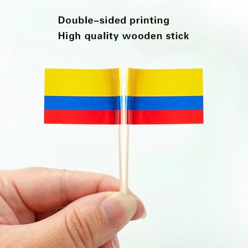 mflagperft Colombia Toothpick Flags 100 Pack, Mini Colombian Flag Picks - color: Colombia