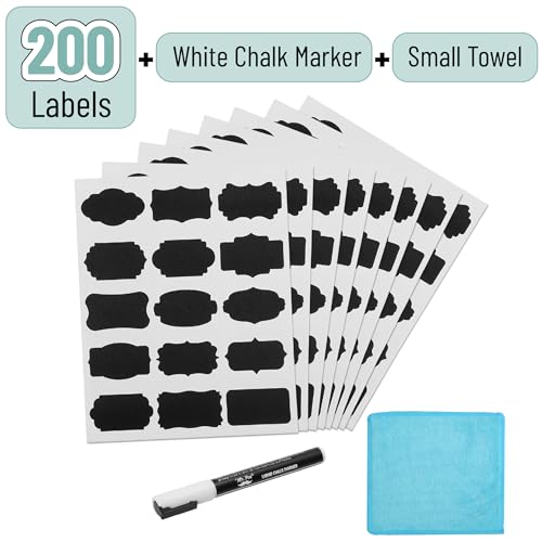 Mr. Pen- Chalkboard Labels, 200 pcs, Assorted Shapes - size: 200 pcs, style: Assorted Shapes