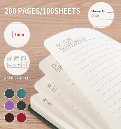Lined Journal Notebook for Women Men, A5 Hardcover Leather Journals - color: A-Tree-Red, size: 1 Pack-A5（5.8"×8.3"）
