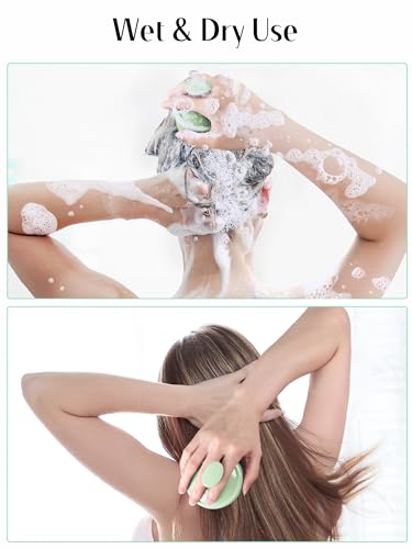HEETA Scalp Massager Hair Growth Scrubber for Dandruff Removal Hair Care - color: Lime Green
