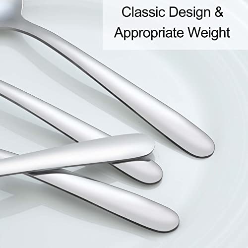 Pleafind 36 Pieces Teaspoons Set (6.2 inch), Spoon Silverware, Stainless Steel Tea Spoons, Mirror Polished Small Teaspoon, Dessert Spoons for Home, Kitchen, Restaurant, Dishwasher Safe - size: 36 Pcs 6.2'' Silver Teaspoons