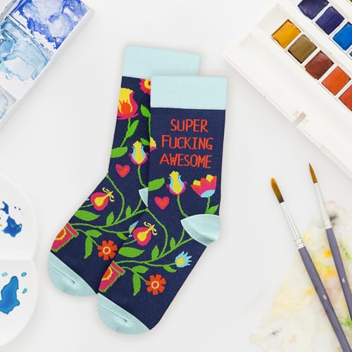 Funny Socks for Women and Teenage Girls, Cute Crazy Unique Novelty Gifts - color: H-flower-b