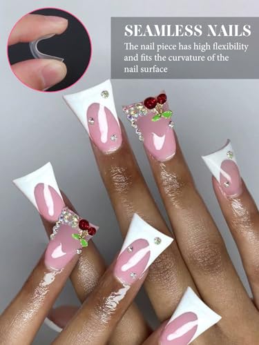 EBANKU Duck Nail Dual Forms for Poly Nail Extension 120PCS Medium Length - color: Duck Shape