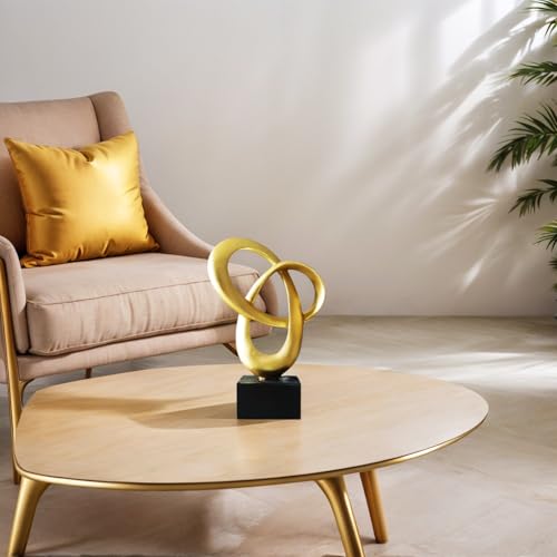 Dosker Abstract Sculpture Knot Decor Mobius Stripe Statue (Gold) - color: Gold